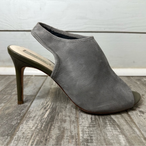 Cole Haan Open Toe Grey Suede Slingback Heel Size 8 - Picture 2 of 3
